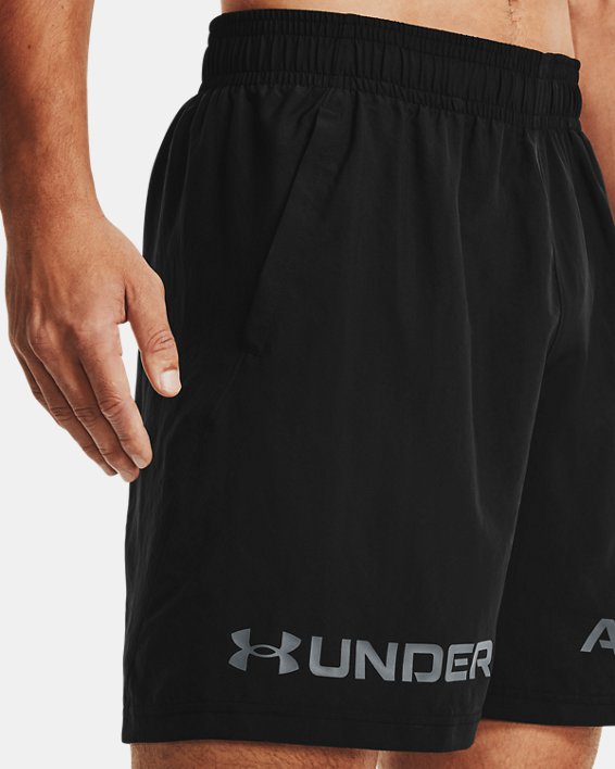 Men's UA Woven Graphic Wordmark Shorts in Black image number 3